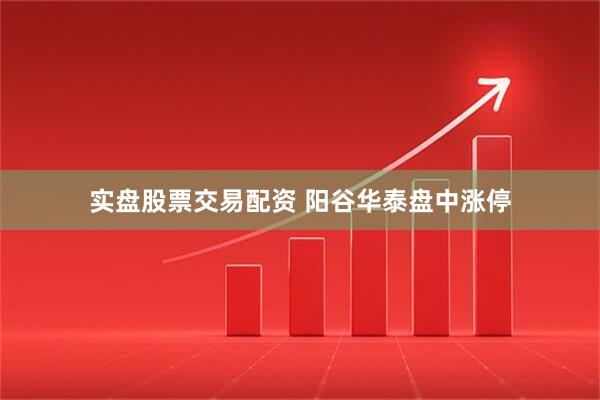实盘股票交易配资 阳谷华泰盘中涨停